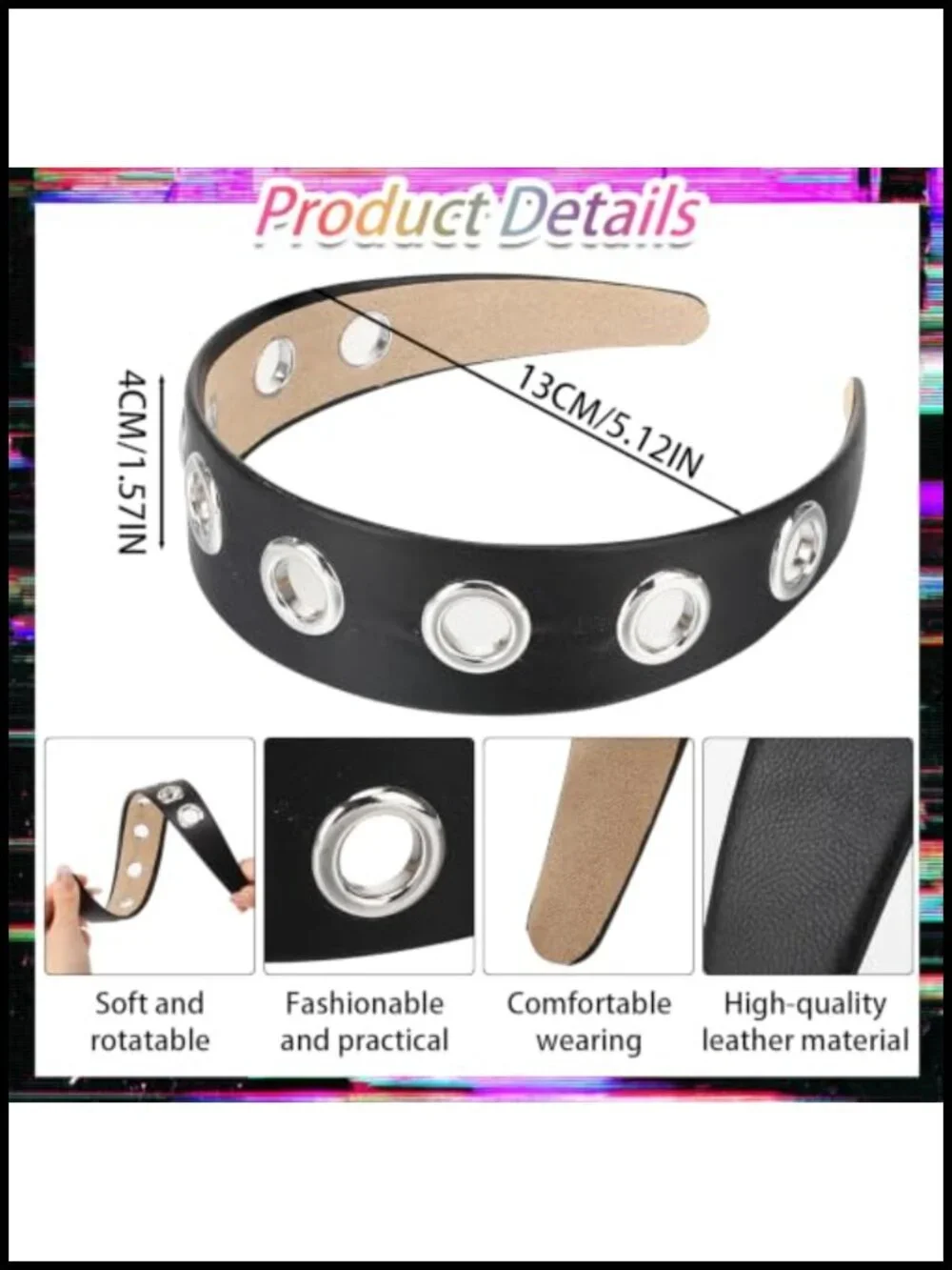 Punk Rock Accessories Set for Women - Y2K Goth Choker, Leather Headband,